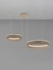 Lampa wisząca LED brązowa podwójna okrągła ring nowoczesna minimalistyczna ściemnialna Luces Exclusivas